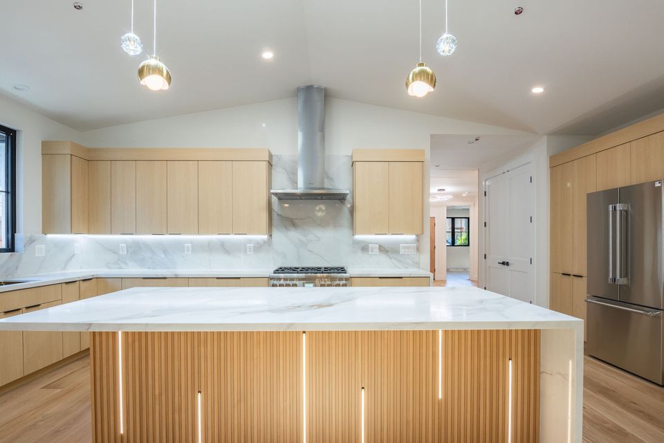 Kitchen range wall and island, San Carlos